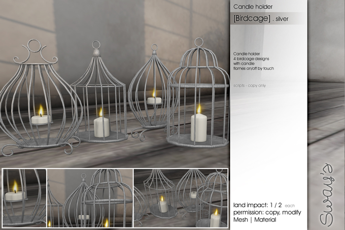 Sway's [Birdcage] Candle holder . silver