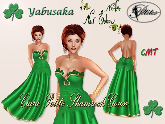 New Eden 104Y Ciara Shamrock Petite Gown - Yabusaka Petite Avatars Only