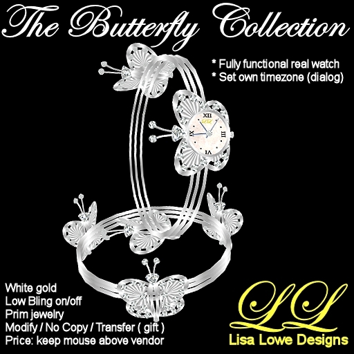 *LL-Designs Watch & Braclt Butterfly White Gold/Diam.V1.0*(SLX)