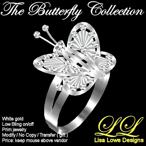*LL-Designs Ring Butterfly White gold/tiny Diamonds V1.0* (SLX)