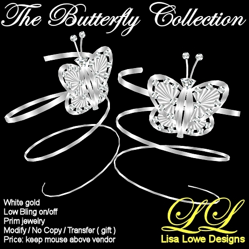 *LL-Designs Armbracelets Butterfly White Gold/DiamndsV1.0*(SLX)