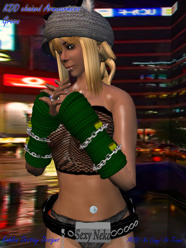 ☾MD☽ Chained Armwarmer green w/bling