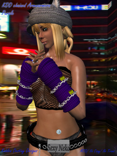 KDD Chained Armwarmer purple w/bling