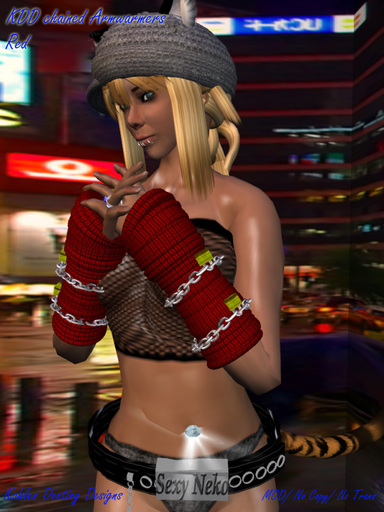 ☾MD☽Chained Armwarmer red w/bling
