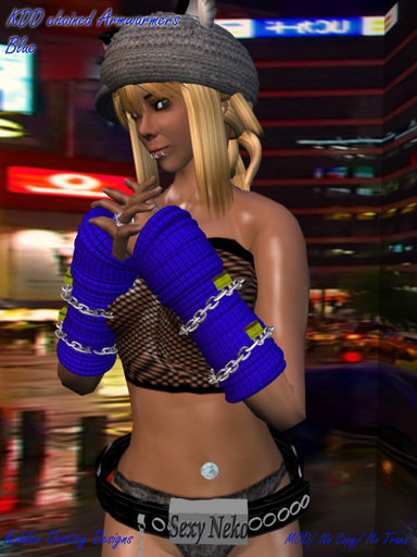 ☾MD☽ Chained Armwarmer blue w/bling