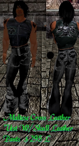 Maltese skull vest & Skull leather pants