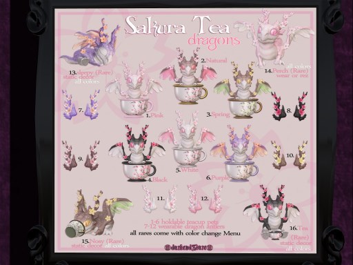 14. darkendStare. Sakura Tea Dragon [Perch] RARE