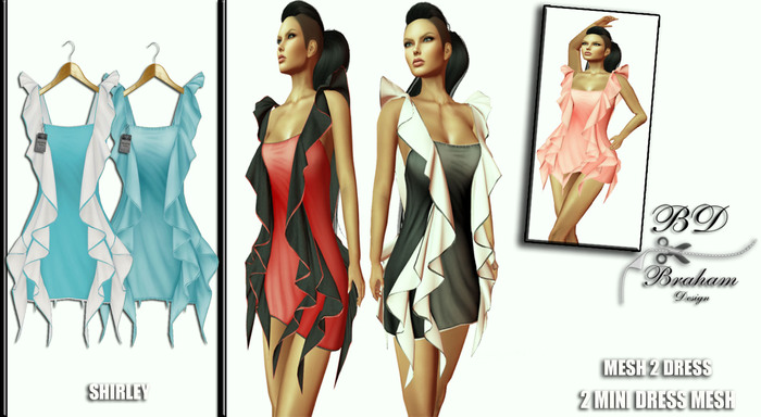 Braham Design Turquoise Shirley 2 Dress Mesh