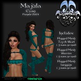 [FPI] Majula Cyan - Cute little Ruffle Top & Skirt Outfit with Sleeves & Leggins