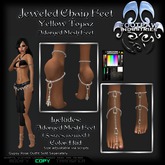 [FPI] Jeweled Chain Feet Yellow Topaz - Lovely Mesh Feet Adorned with Jeweled chain and ornaments.