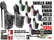 Mesh Head - Skulls & Roses Chain Heels MAITREYA / SLINK / BELLEZA