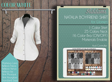 Addams Womens Shirt & Bra -Maitreya, Belleza, Slink- Mesh Shirt "Natalia" #White