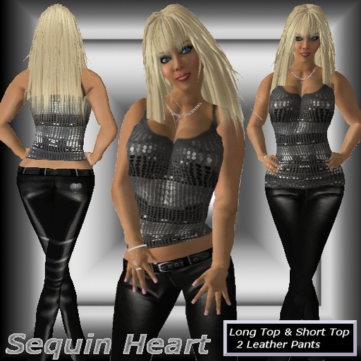 Sequin Heart - Grey