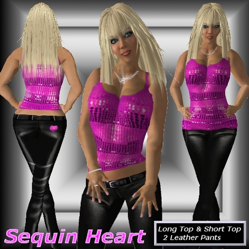 Sequin Heart - Pink