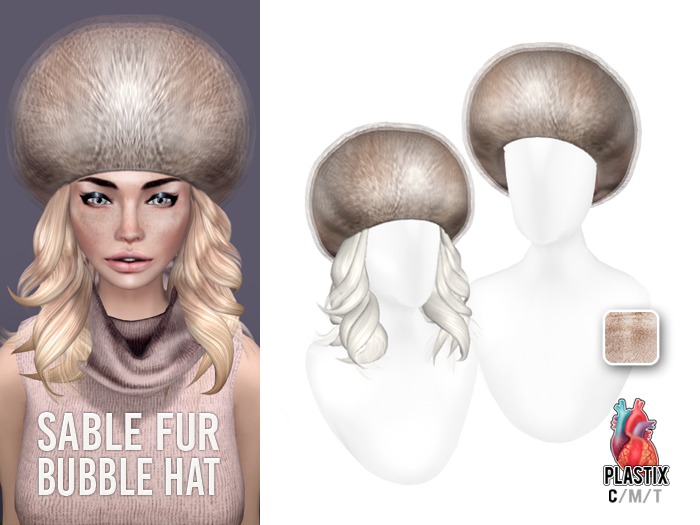 PLASTIX - Fur Bubble Hat (Beige)