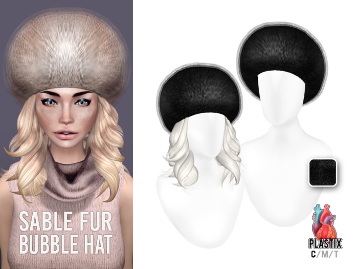 PLASTIX - Fur Bubble Hat (Black)
