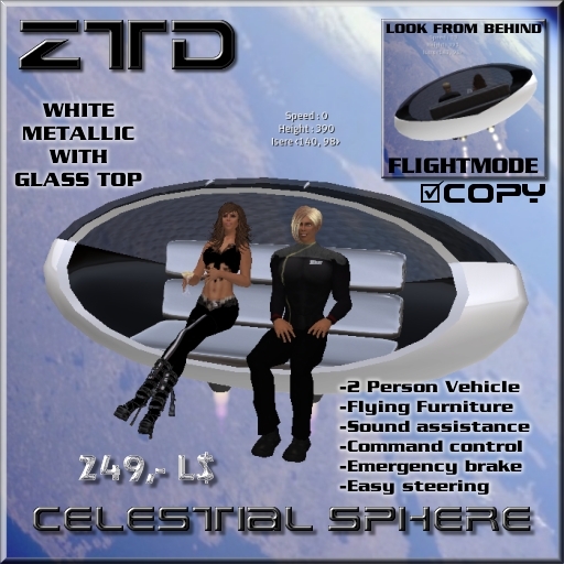 ZTD - Celestial Sphere V8 White + Glass Top