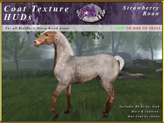 *E* RealHorse Coat Texture HUD [BOXED] Strawberry Roan