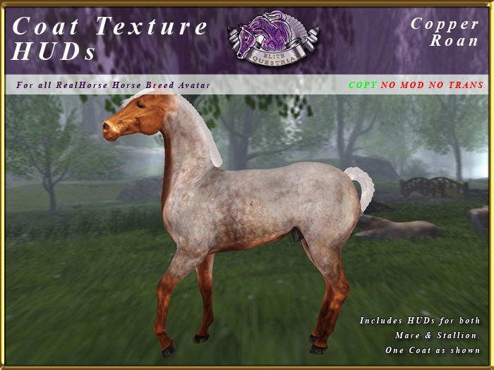 *E* RealHorse Coat Texture HUD [BOXED] Copper Roan