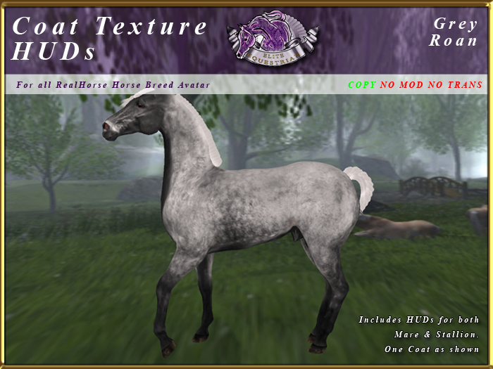 *E* RealHorse Coat Texture HUD [BOXED] Grey Roan