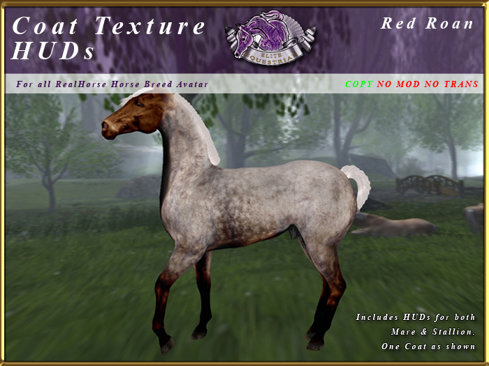 *E* RealHorse Coat Texture HUD [BOXED] Red Roan