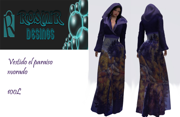 VESTIDO MORADO PAISAJE MESH