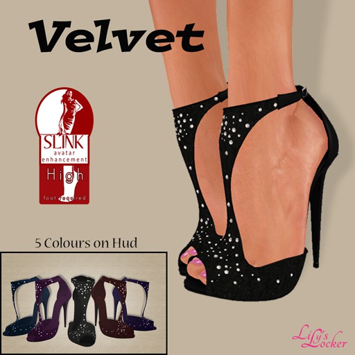 Lily's Locker - DEMO Velvet Shoes - Slink High