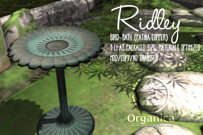 [ Organica ] Ridley Bird Bath - Mossy Rock