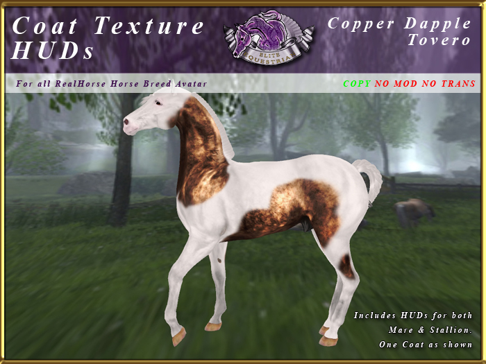 *E* RealHorse Coat Texture HUD [BOXED] Copper Dapple Tovero