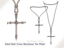 Steel Nail Cross Necklace for Male
