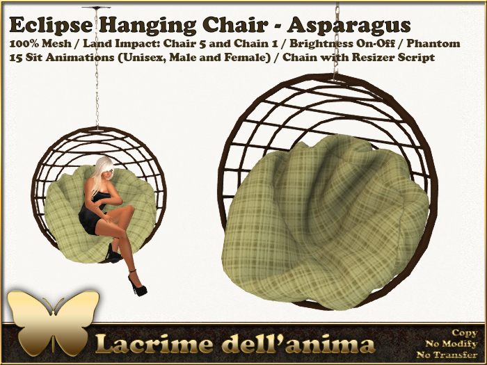 (BOX) Eclipse Hanging Chair - Asparagus