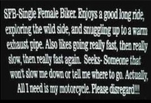 SFB Single Female Biker Poster