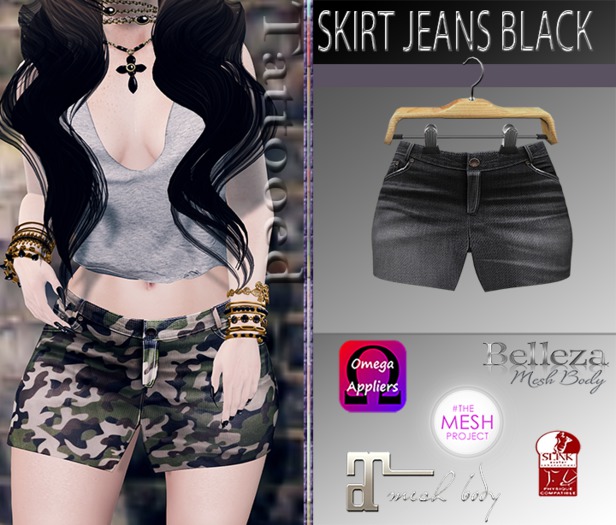 SKIRT JEANS BLACK