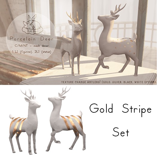 +Half-Deer+ Porcelain Deer Set [Gold Stripes]