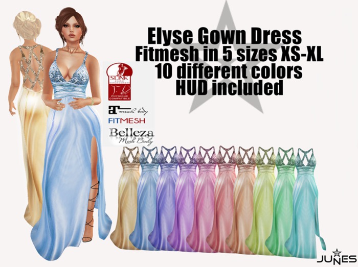 JUNES Elyse Gown Dress with HUD