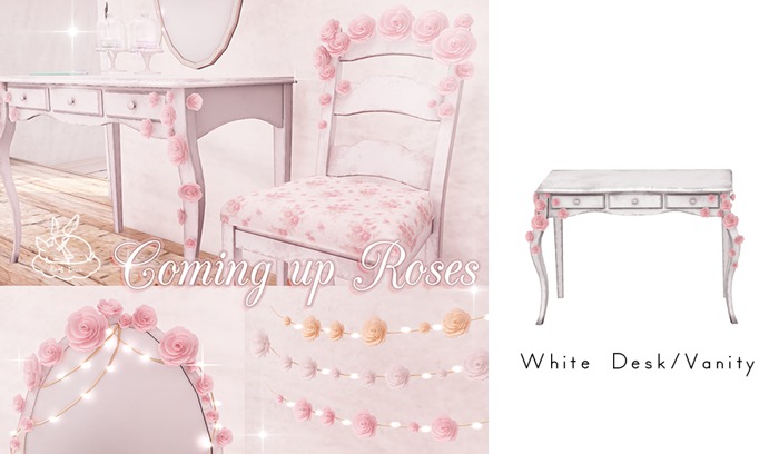 +Half-Deer+ Coming up Roses - Desk/Vanity [White]