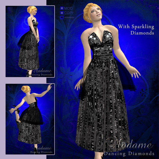 Madame Haute Couture - Dancing Diamonds, gown, long formal dress, black
