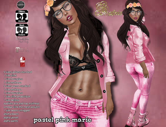 Dafnis pastel pink marie 2016 with appliers
