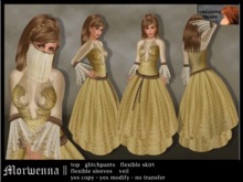 "Morwenna II" /gold - fantasy / free woman gown