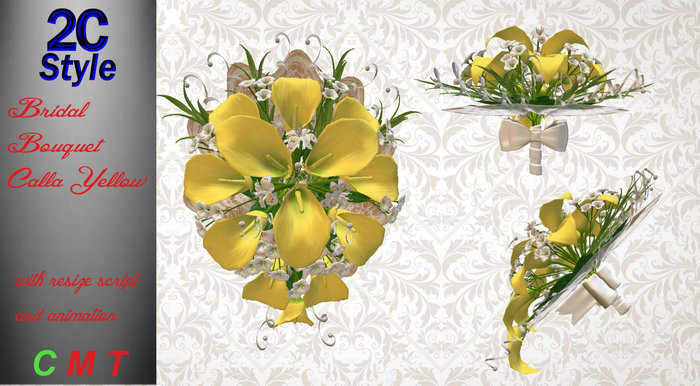 2C STYLE__Bridal Bouquet Calla Yellow