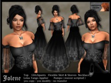 "Jolene" - coal - fantasy dress - incl. necklace, pumps & Lolas Tango Appliers