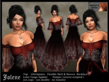 "Jolene" - red - fantasy dress - incl. necklace, pumps & Lolas Tango Appliers