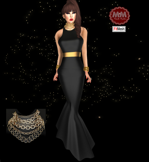 M&M-MERINILLO GOWN WITH NECKLACES
