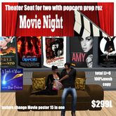 Theater Movie seat for 2 with props and posters