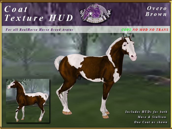 *E* RealHorse Coat Texture HUD [BOXED] Overo Brown
