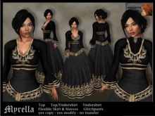 Fantasy dress "Myrella" - coal - incl. modesty undershirt