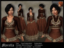 Fantasy dress "Myrella" - brown - incl. modesty undershirt