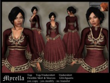 Fantasy dress "Myrella" - red - incl. modesty undershirt