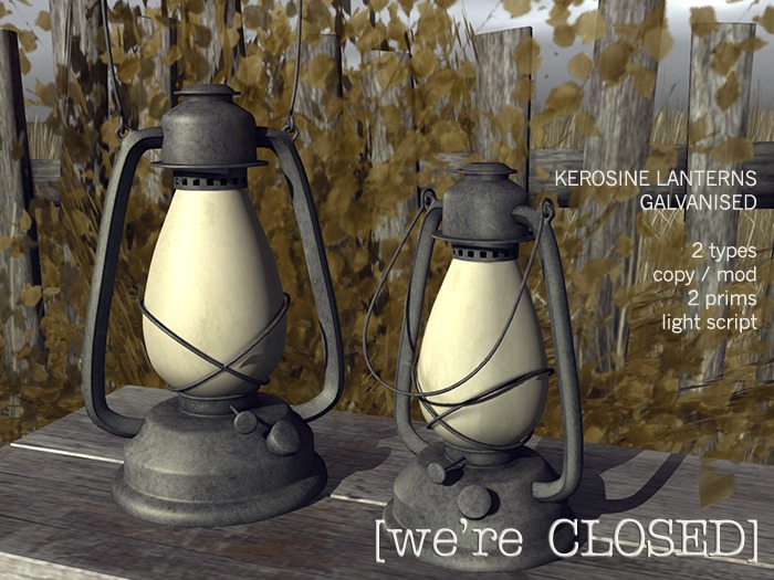 [we're CLOSED] kerosine lanterns galvanisedy