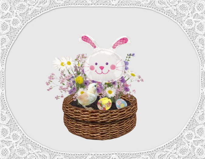 Easter Basket With Little Chicken